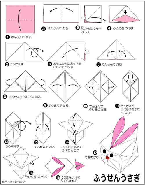 简单易学的兔子折纸图文教程