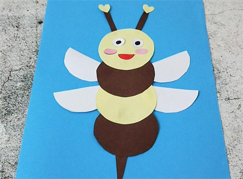 儿童趣味手工，可爱小蜜蜂拼贴画，简单好看快来试试